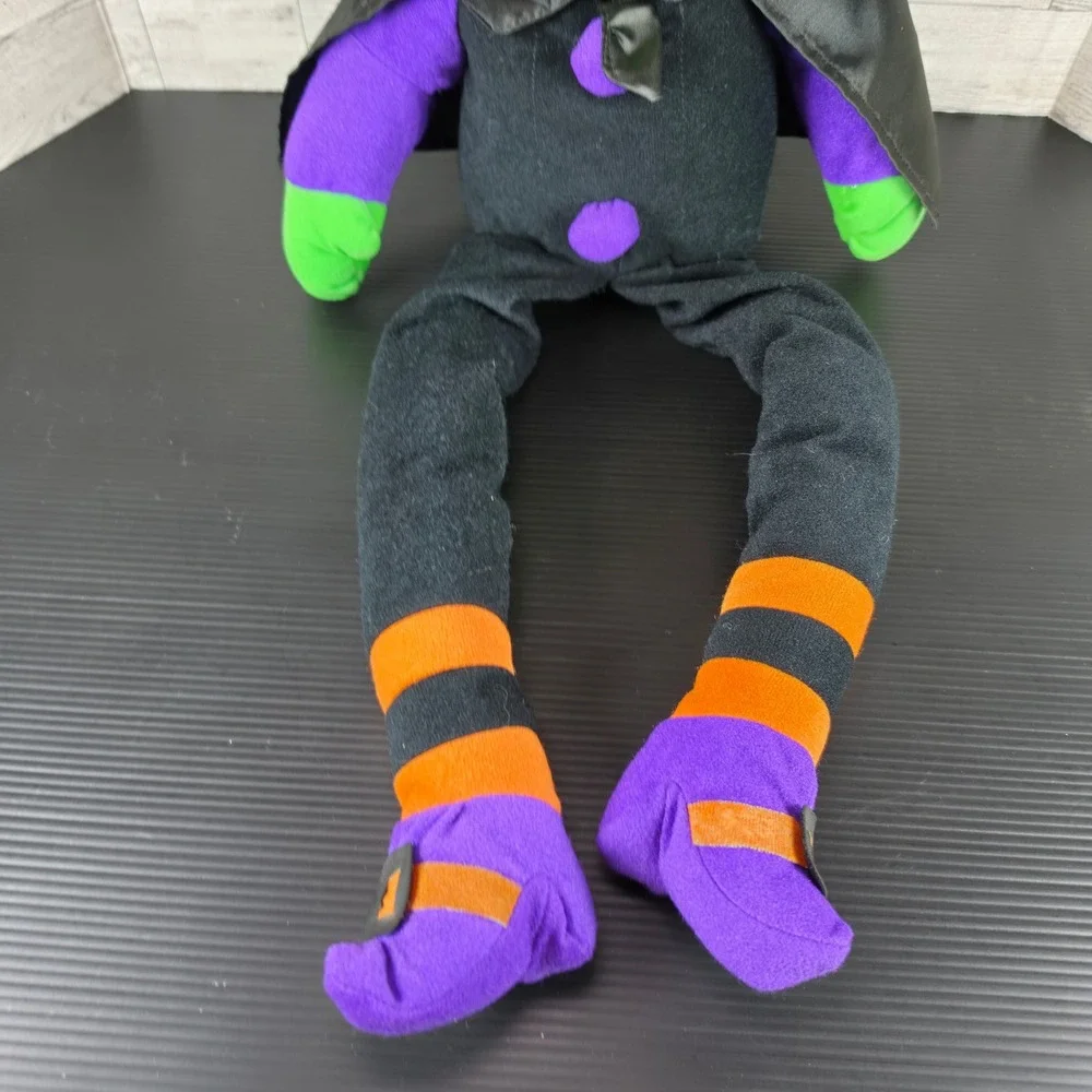 Vintage 1995 Stuffins Inc Halloween Witch Plush Shelf Sitter Green Orange Purple
